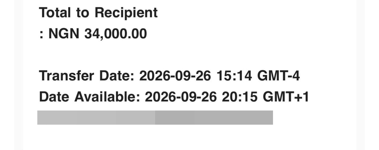 Transfer receipt