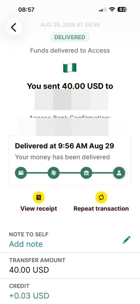 Funds delivered