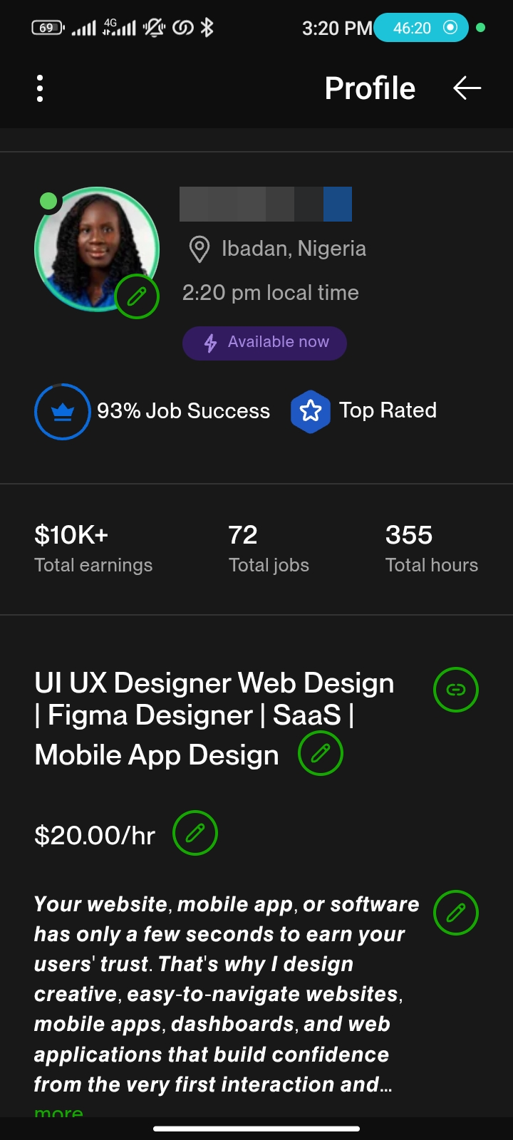Freelancer · Upwork profile